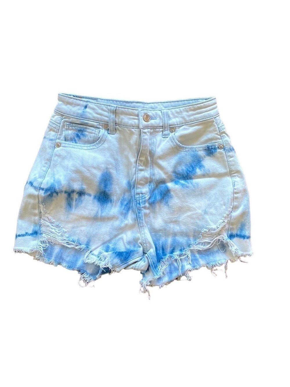 American Eagle Outfitters Blue Tie Dye Denim Shorts Size 00